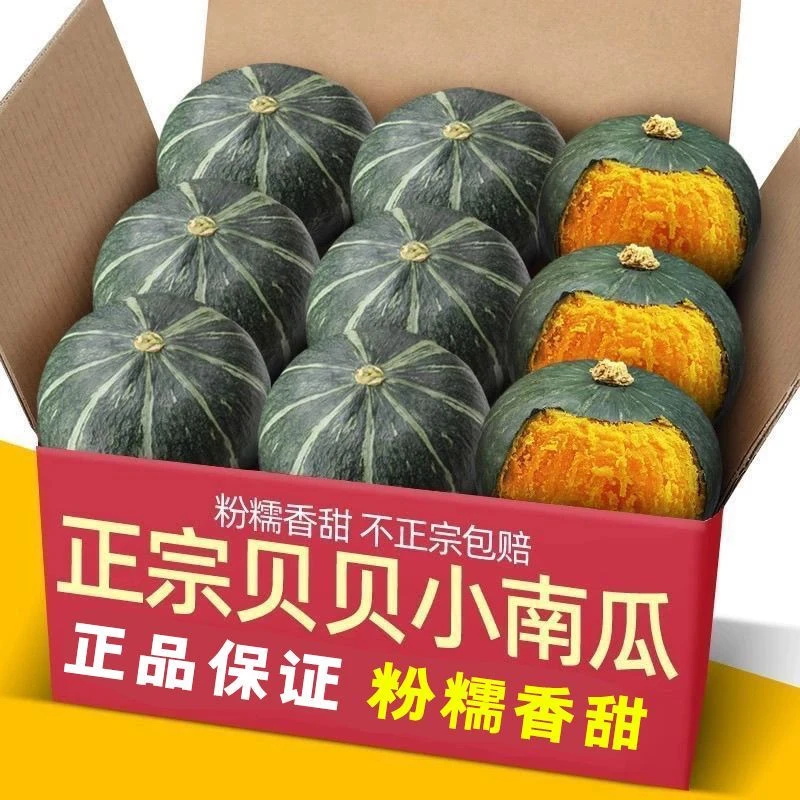 正宗贝贝老南瓜带箱5斤香甜粉糯板栗味南瓜代餐宝宝辅食粗粮蔬菜