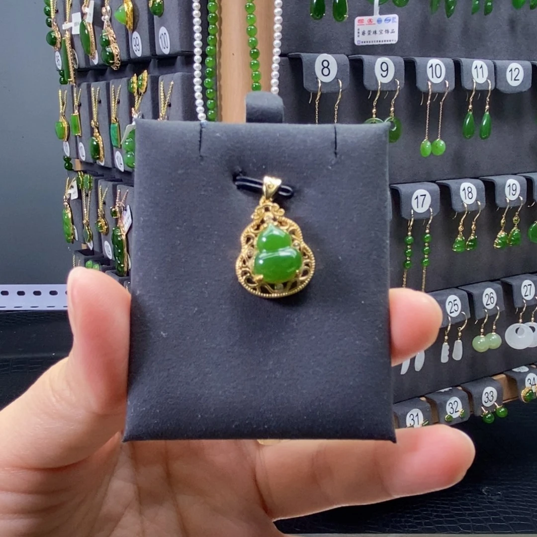 和田玉银S925镶嵌颈饰