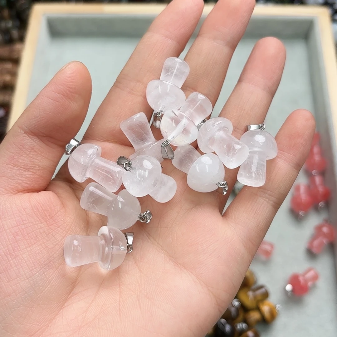 未镶嵌玛瑙/玉髓珠宝半成品白水蘑菇3颗