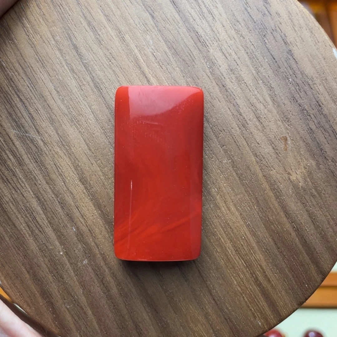 我***民南红玛瑙未镶嵌锦红无事牌