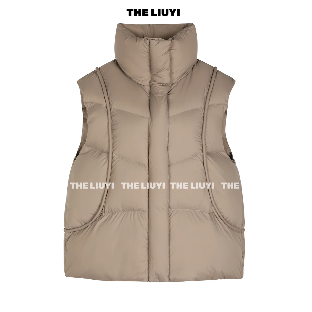 【LIUYI】秋冬加厚保暖立领羽绒服马甲2427/2958
