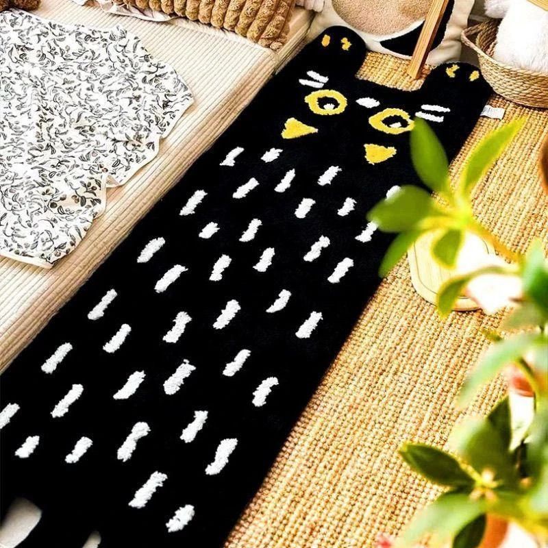 【上新】趴趴猫双尺寸植绒可爱风客厅卧室防滑吸水床边地毯