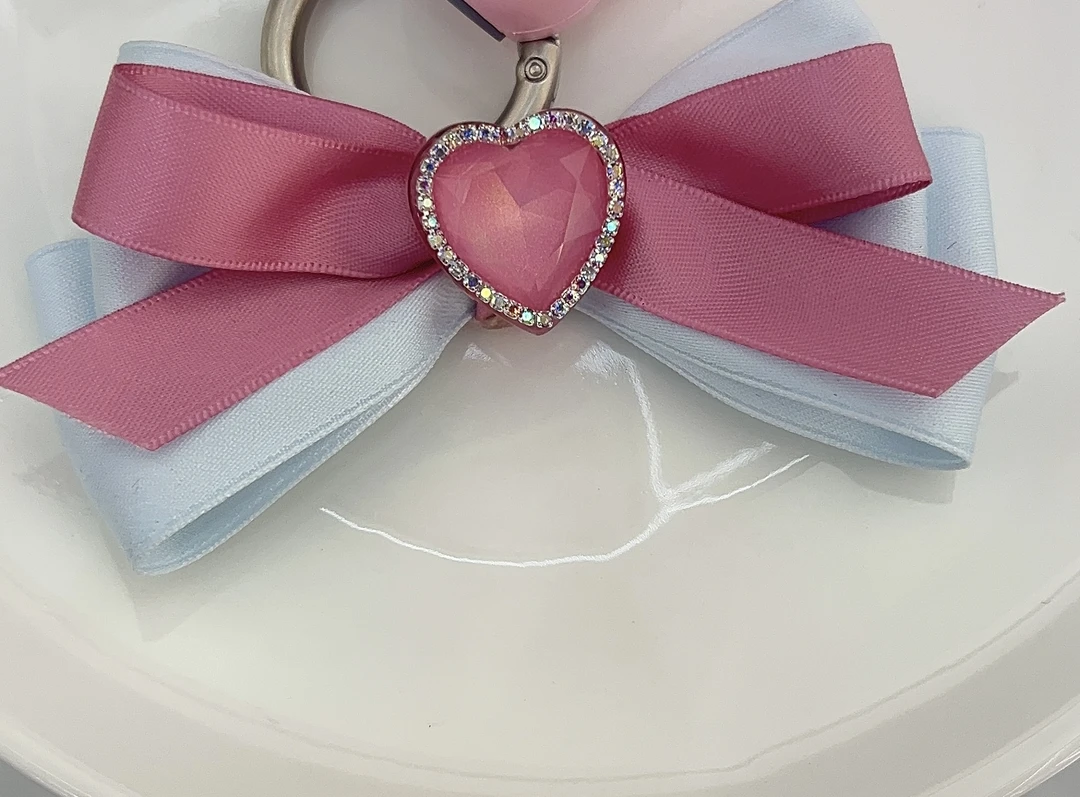 327-14粉蓝色蝴蝶结环扣