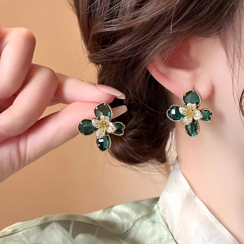 铜合金锆石耳饰 耳钉 KD2570602