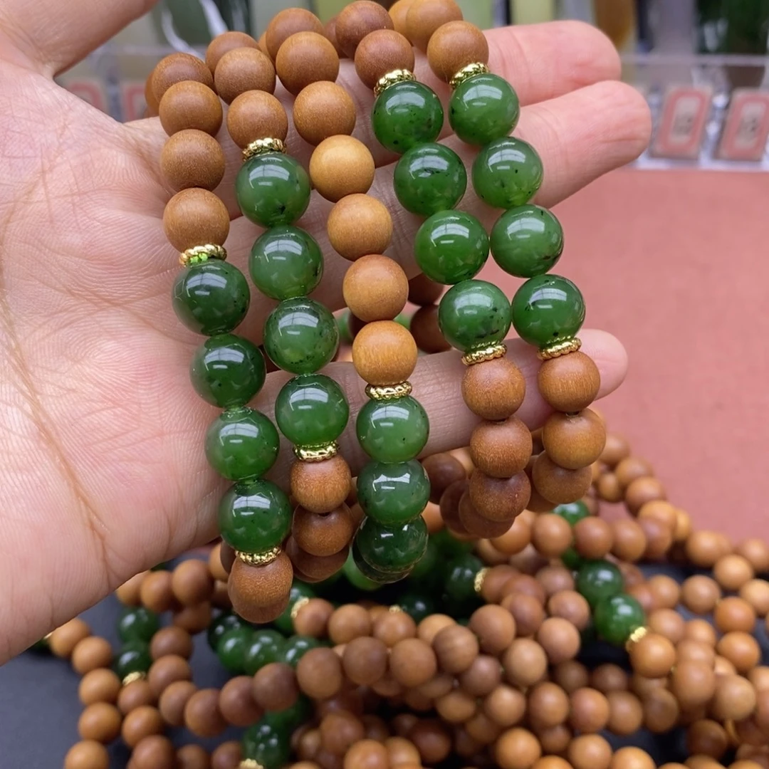 和田玉未镶嵌手串卡8