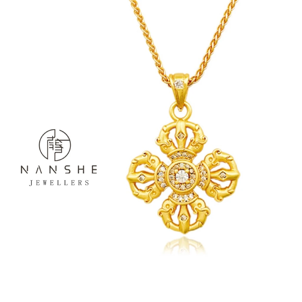 NANSHE/南奢 新中式十字架项链复古轻奢吊坠L574