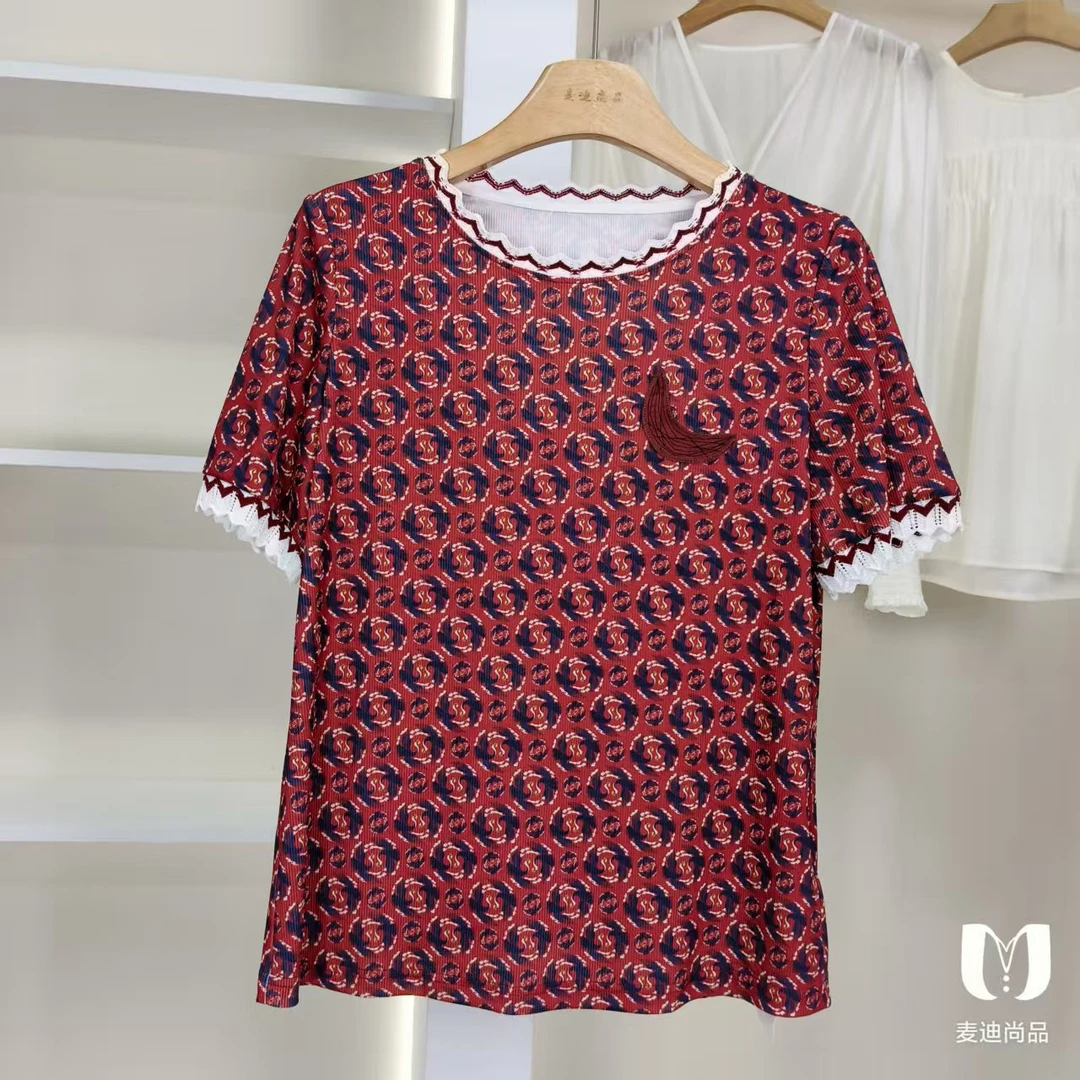 麦迪尚品【菀C】5062144 印花短袖T恤夏季女装品牌撤柜