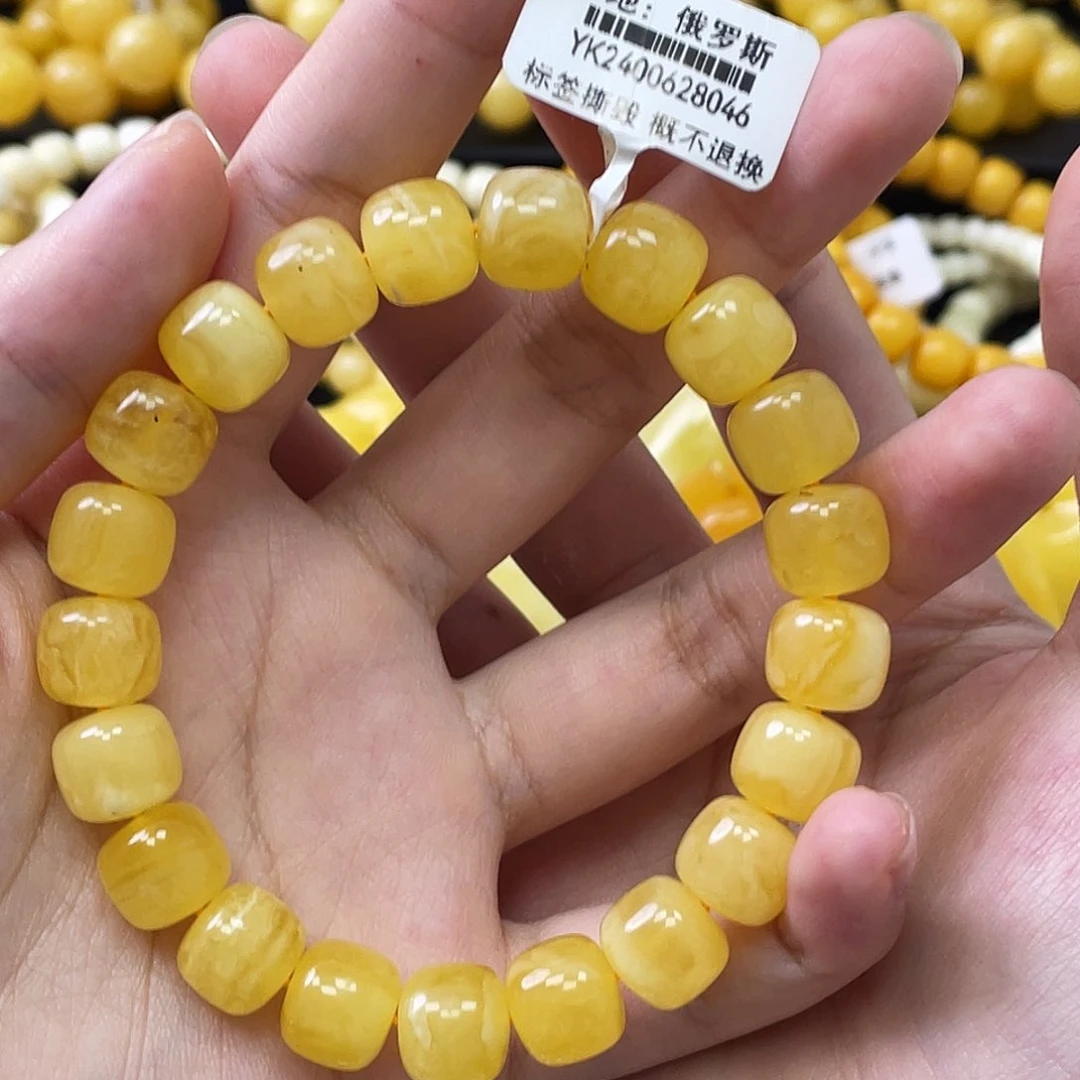 蜜蜡未镶嵌珠宝奇石瑕老型珠手串10mm+