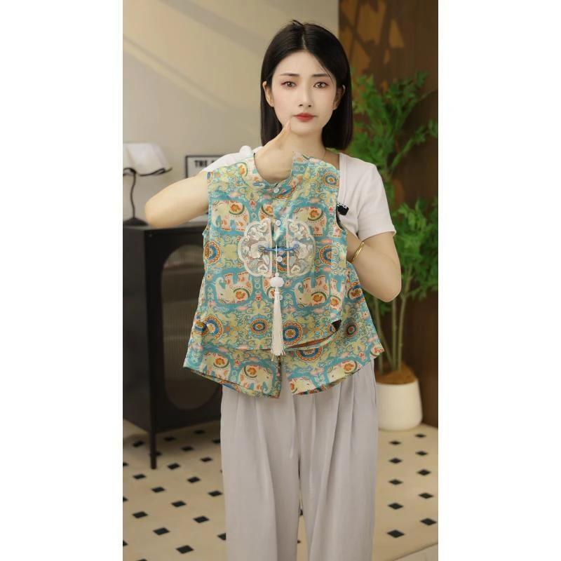 男童夏装套装新中式国风两件套中小童无袖短裤宝宝夏季民族风夏款