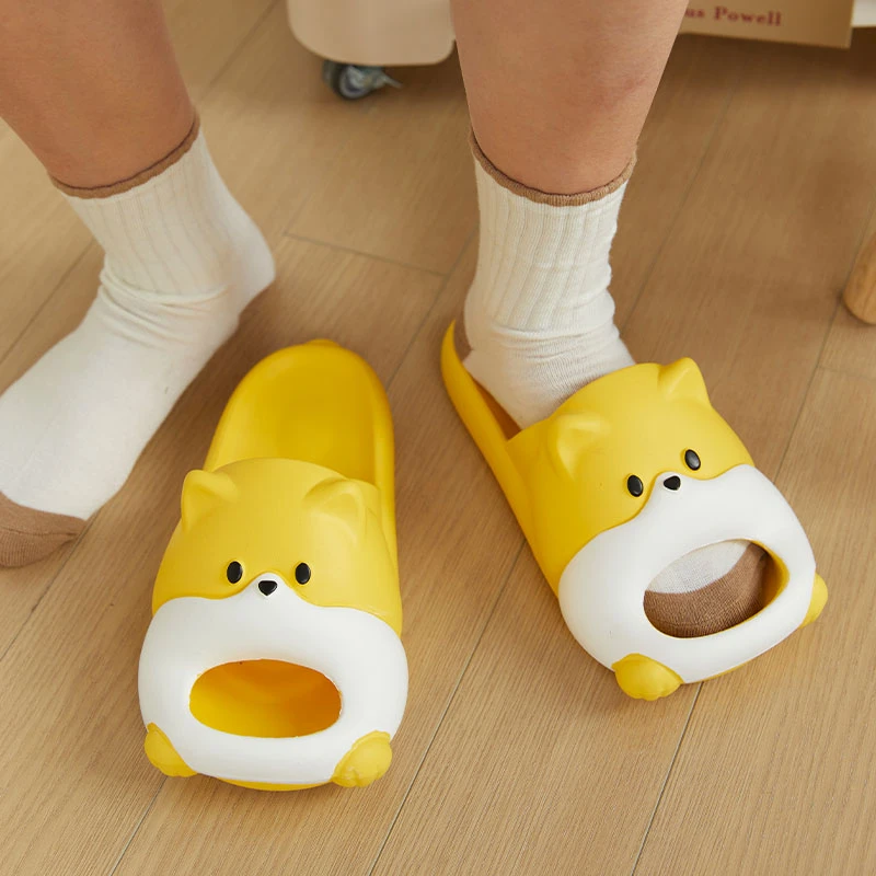 夏季新款可爱柯基凉拖鞋女居家外穿EVA厚底踩屎感情侣防滑拖鞋男