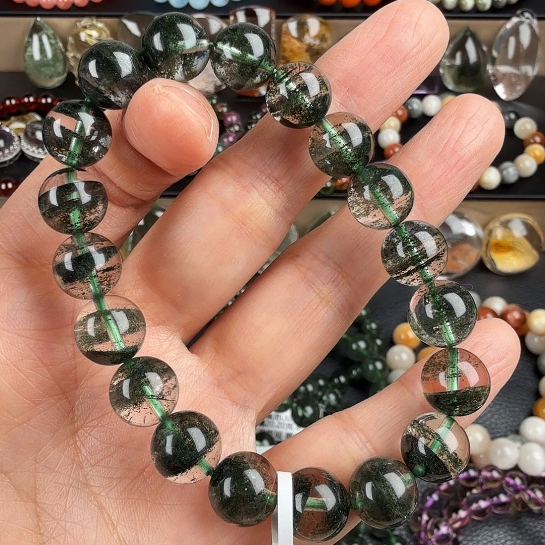 水晶手链未镶嵌天然绿幽灵步步高升千层