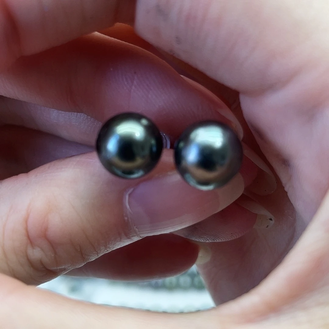 银S925镶嵌海水珍珠耳饰