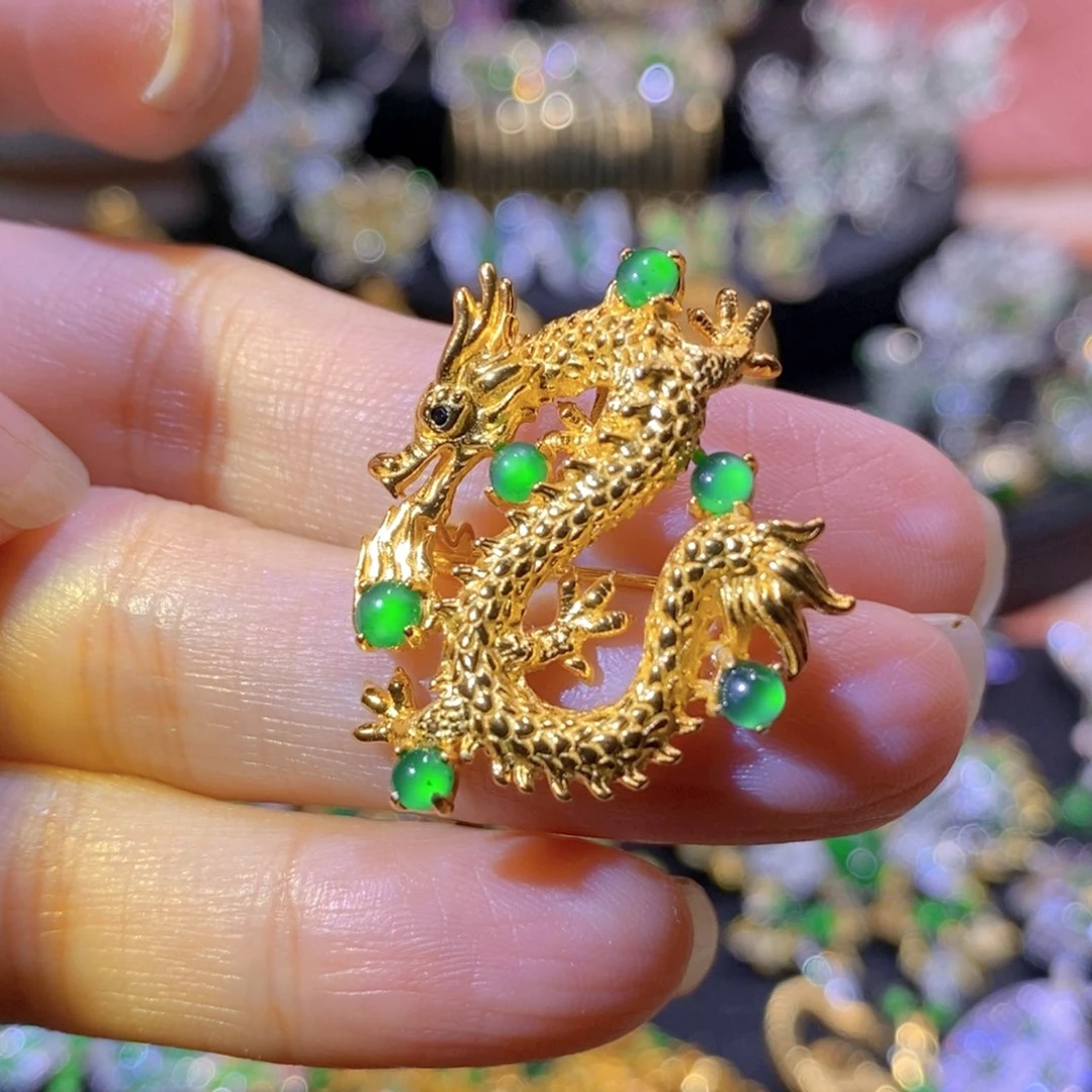 吊坠(不含链)银S925镶嵌翡翠