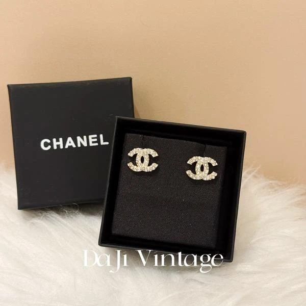 大吉中古/Chanel香奈儿珍珠镶钻双c耳钉