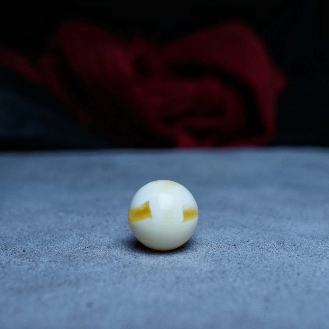 【段掌柜·13.0mm溶洞金瓷白款】天然原矿蜜蜡圆珠（打孔不予退货）