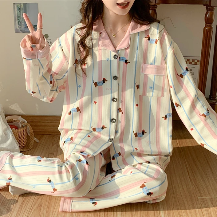 特大码300斤胖MM300斤睡衣女春秋家居服少女套装薄款透气吸汗宽松