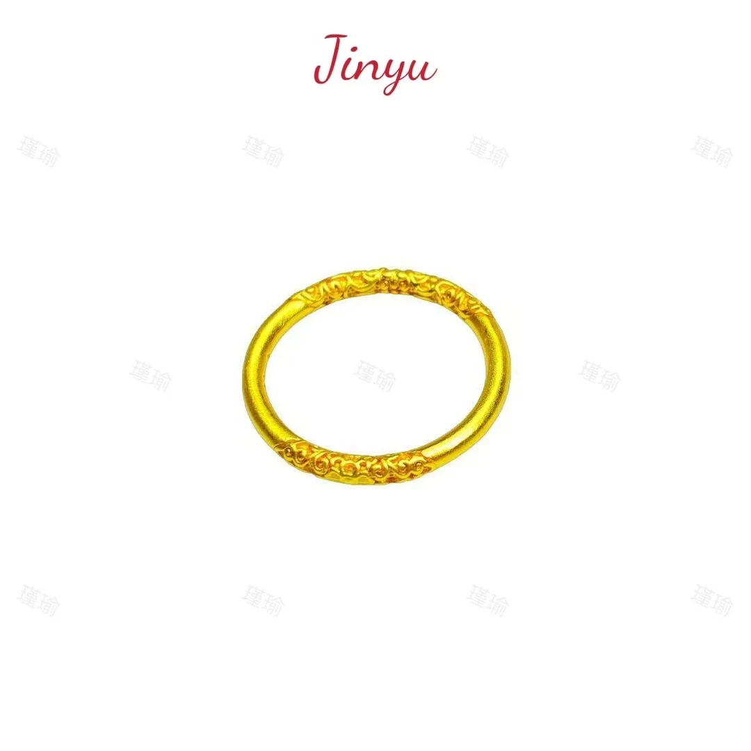 戒指 K0239黄色卷草纹戒指多样性发货17773