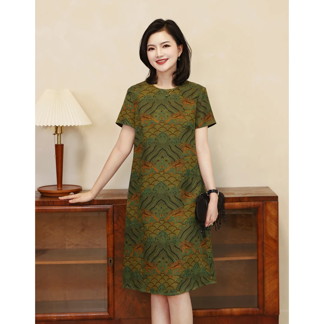 【红云纱四经绞罗】枫竺阿楠anan优雅贵气新中式夏装国风真丝连衣裙