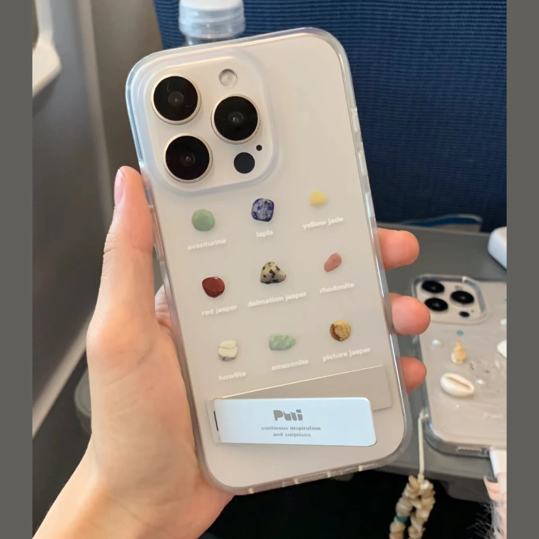 创意矿石适用苹果16/15promax手机壳新款高级感iphone14支架小众