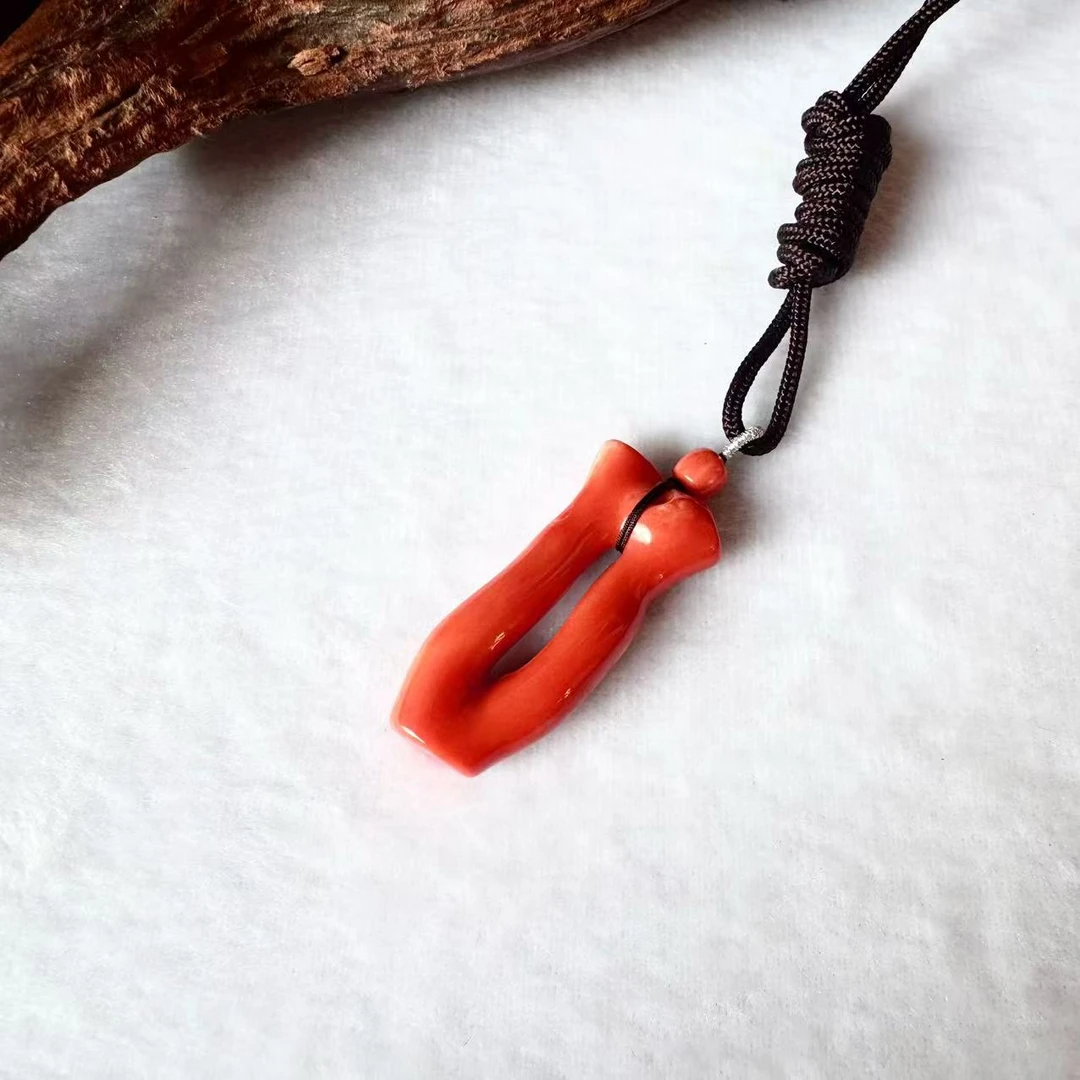 天然MoMo 连枝一色红珊瑚12.91g/-16003