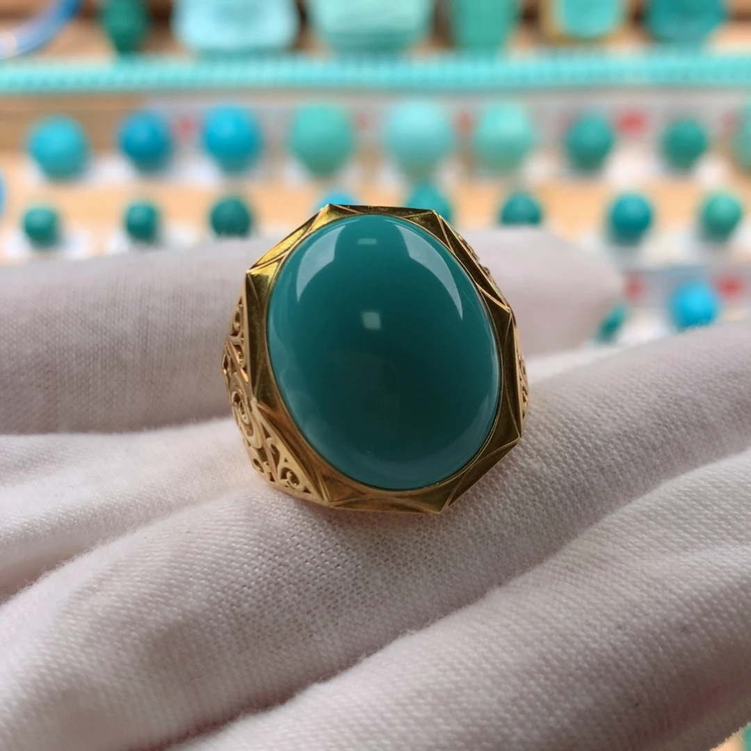 绿松石18K金镶嵌发饰