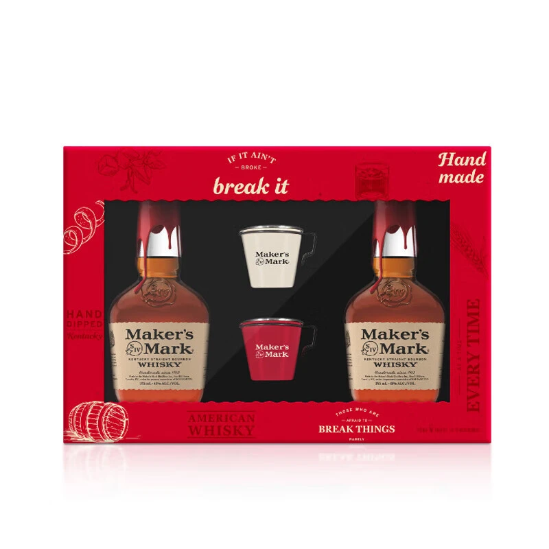 美格（MAKER'S MARK BOURBON）波本威士忌 美格375ML*2双支年货礼盒