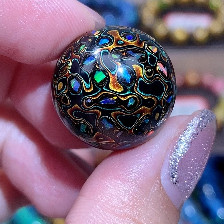 大漆2.0绿金欧大漆珠