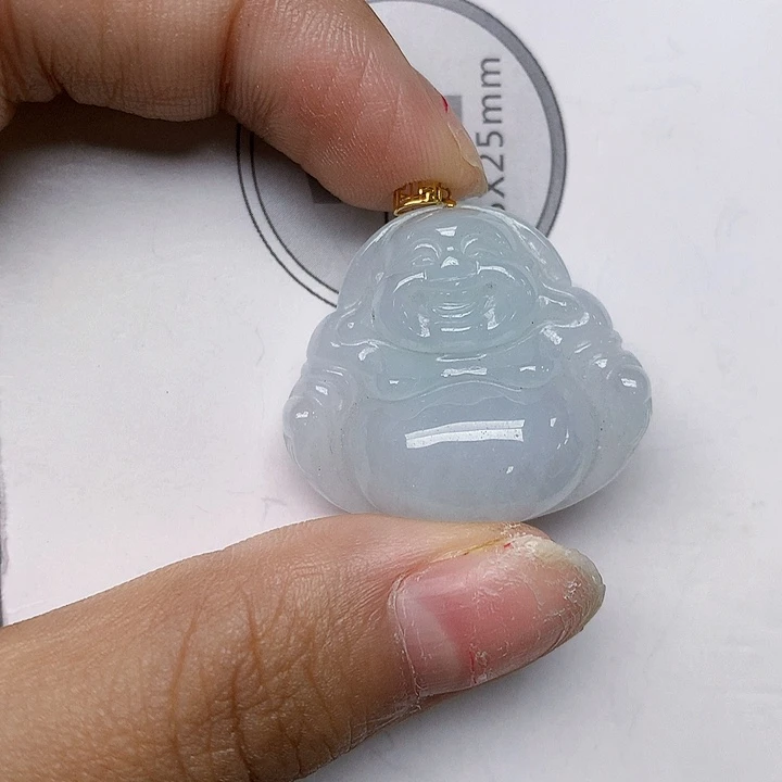 颈饰18K金镶嵌翡翠天然翡翠