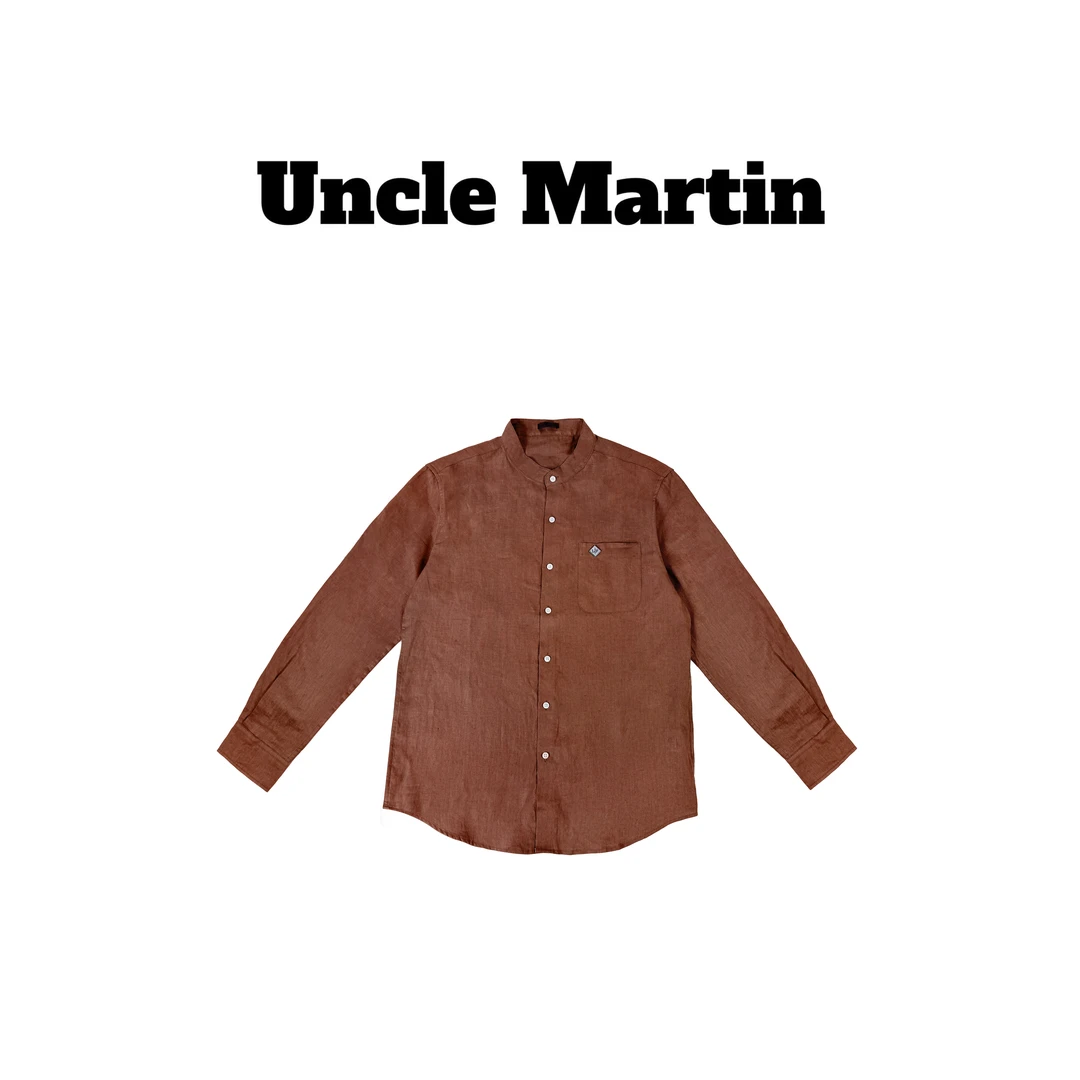 马丁叔叔 25夏季新款亚麻衬衫时尚休闲舒适衬衫 348