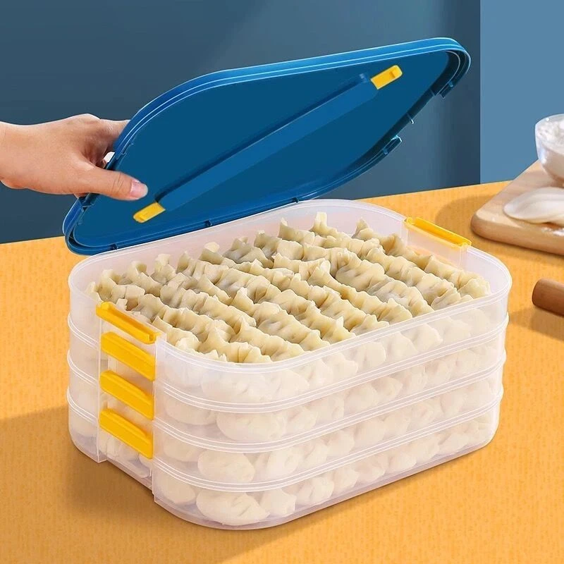 多层饺子盒专用馄饨大容量速冻水饺冰箱家用收纳盒保鲜盒加厚密封