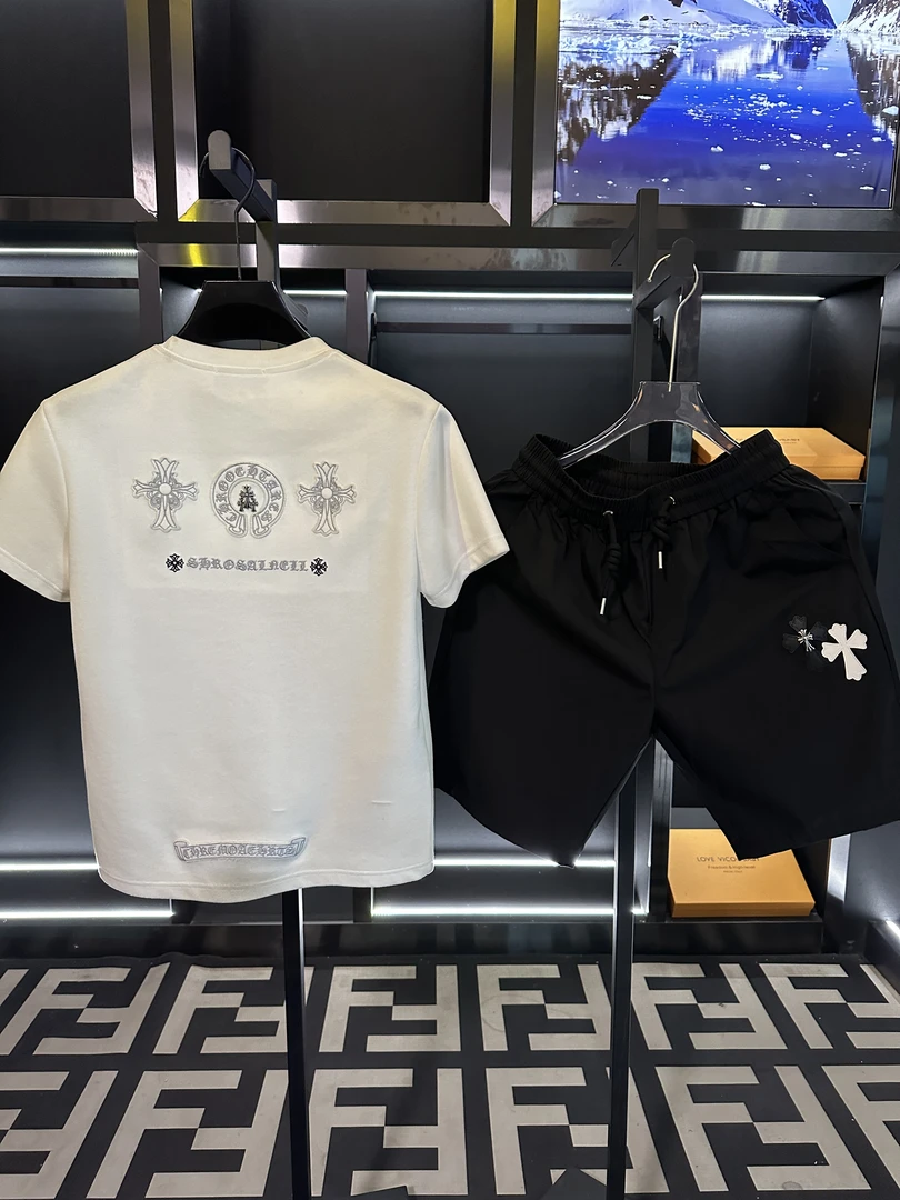 【套装】2025休闲时尚舒适新款潮流男装百搭短袖网红圆领个性-1122