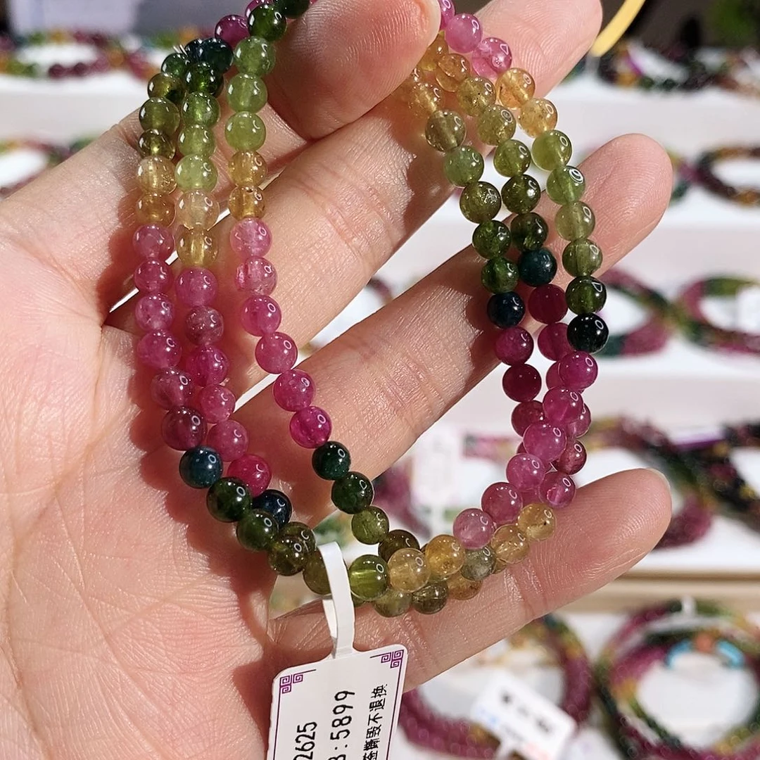 手串碧玺未镶嵌G2625三圈颜色微差