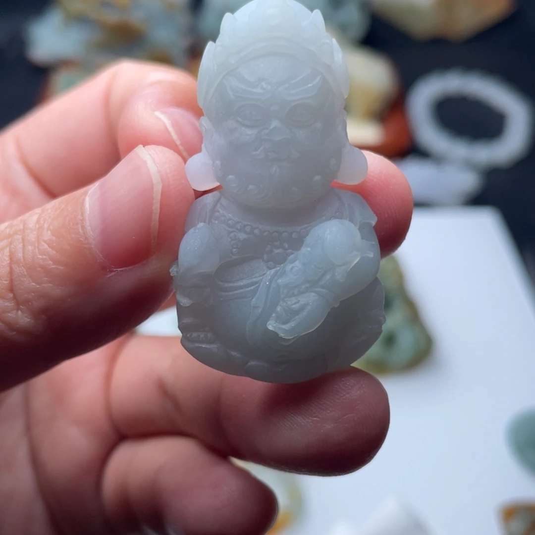 墨***影未镶嵌定制翡翠黄财神
