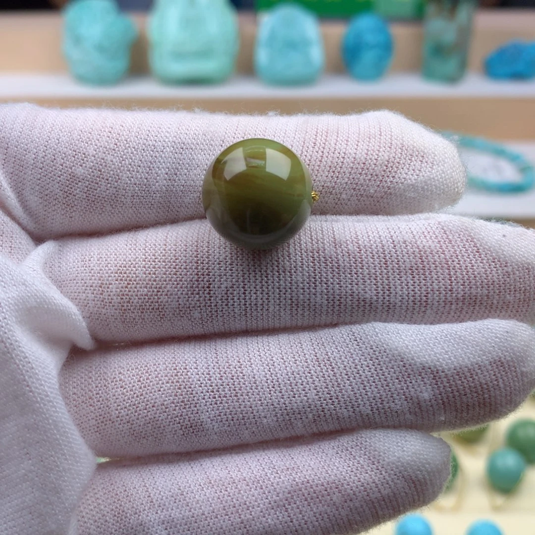 未镶嵌绿松石珠宝奇石15mm
