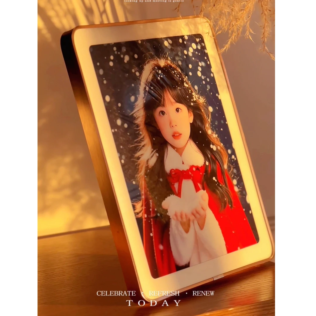 10寸洗照片做成相框宝宝水晶摆台加制作全家福婚纱照相册摆件