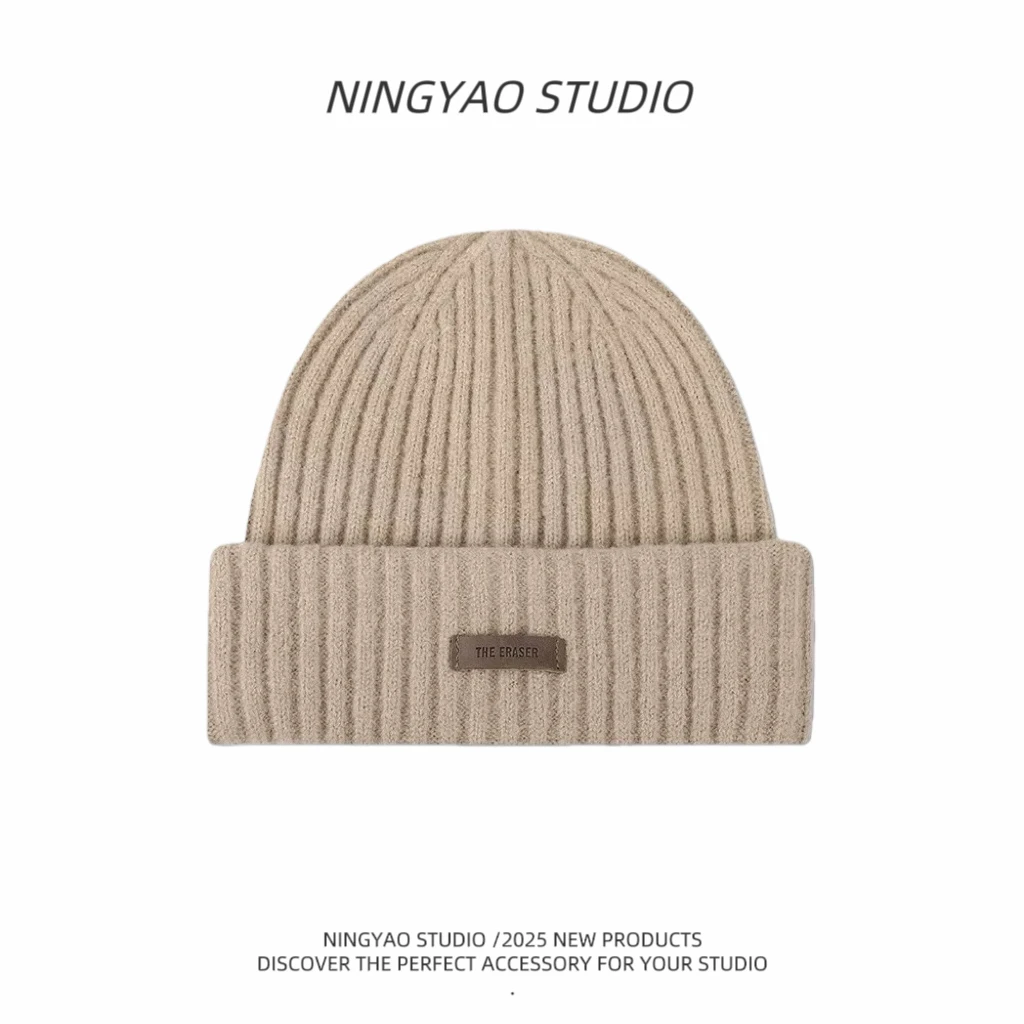 新款秋冬季保暖针织帽子男女街头护耳百搭毛线帽大头围防寒冷帽潮