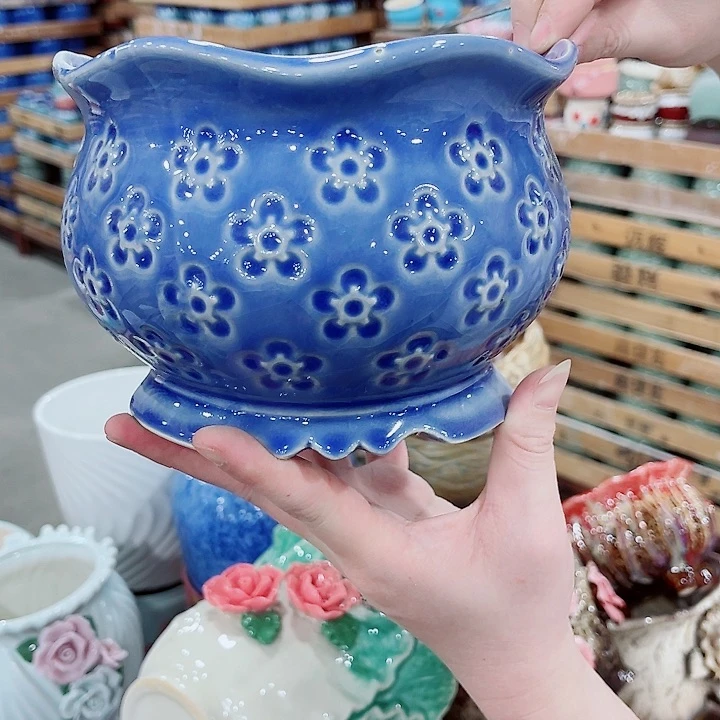 有孔，凑10元包邮陶瓷花盆发货！