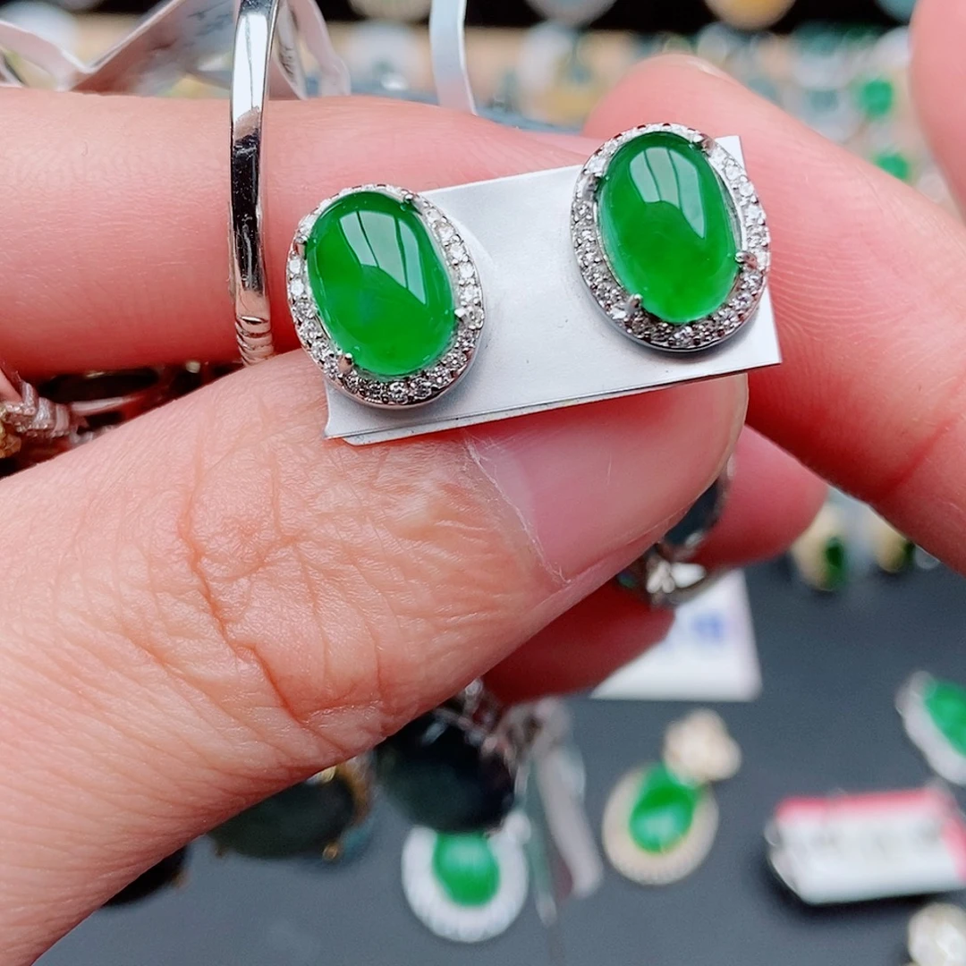 月***呀翡翠银S925镶嵌戒指