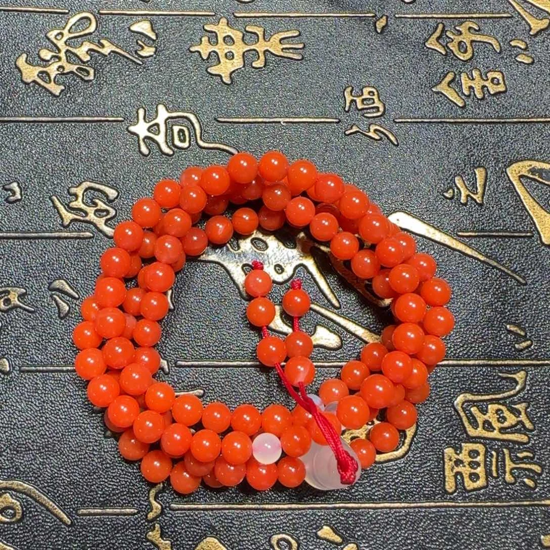 海***鱼未镶嵌手串南红玛瑙
