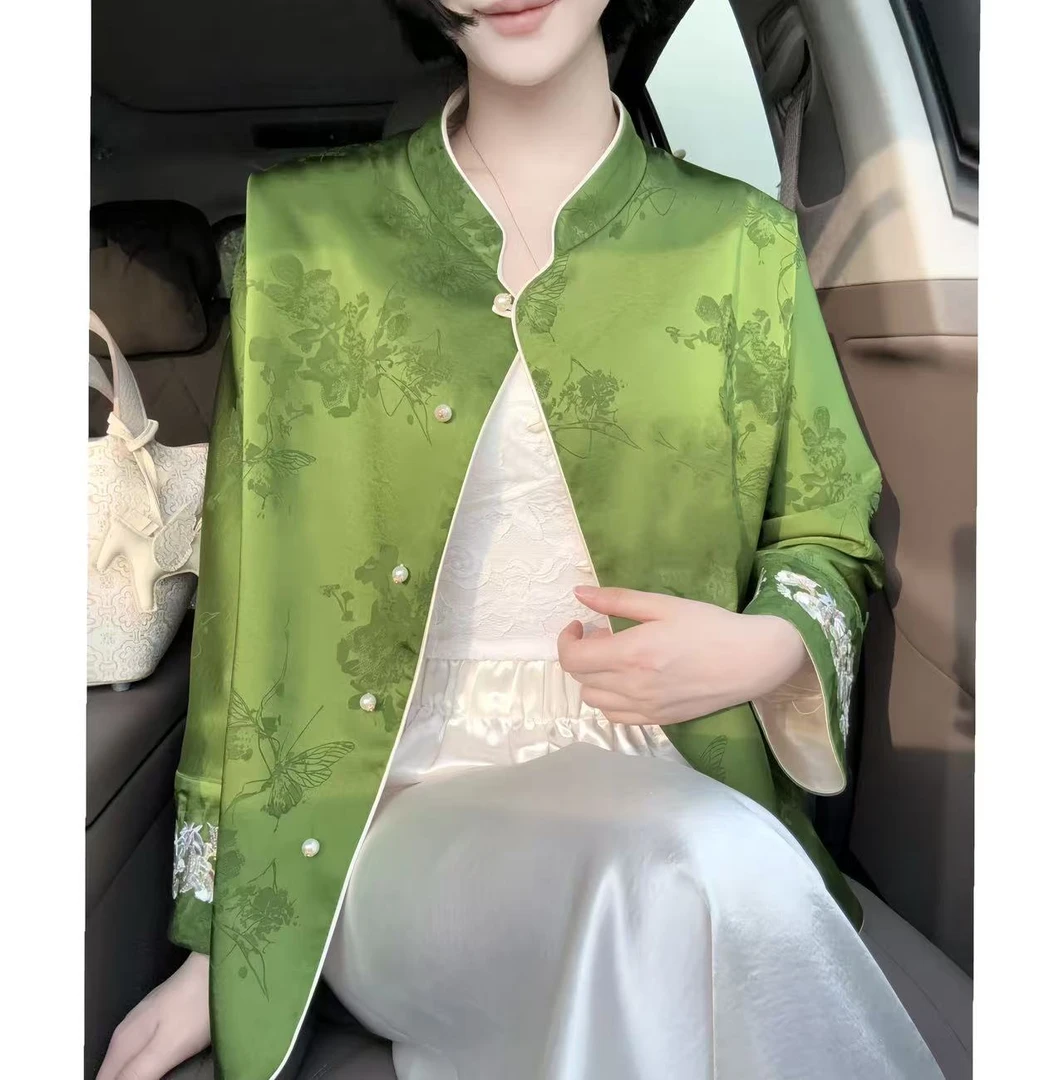 【和贵夫人】双面穿外套显白高级上衣气质女装长袖秋宽松国风新中式