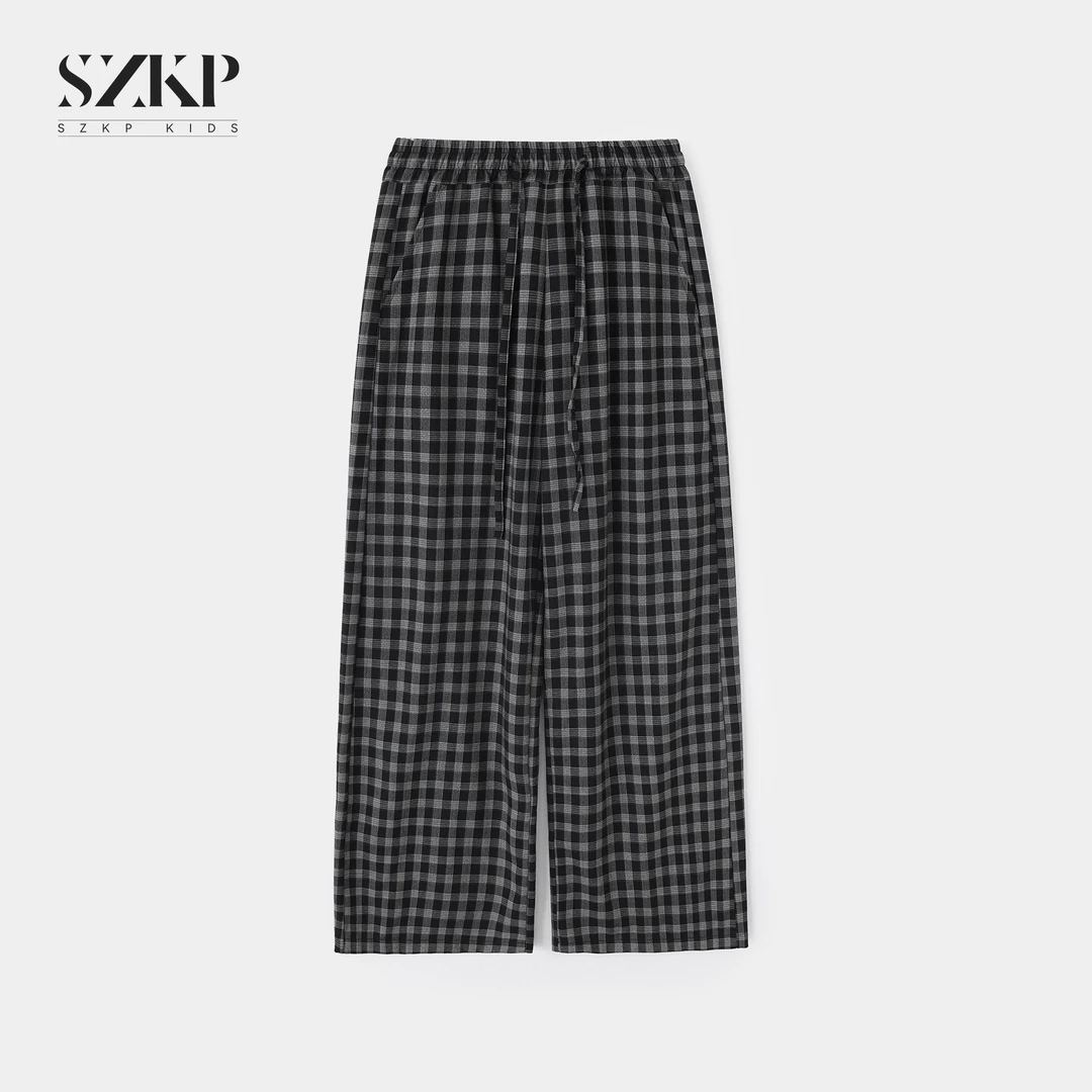 SZKP透气不漏格子阔腿裤女童夏季新款儿童洋气休闲裤JMKX550875