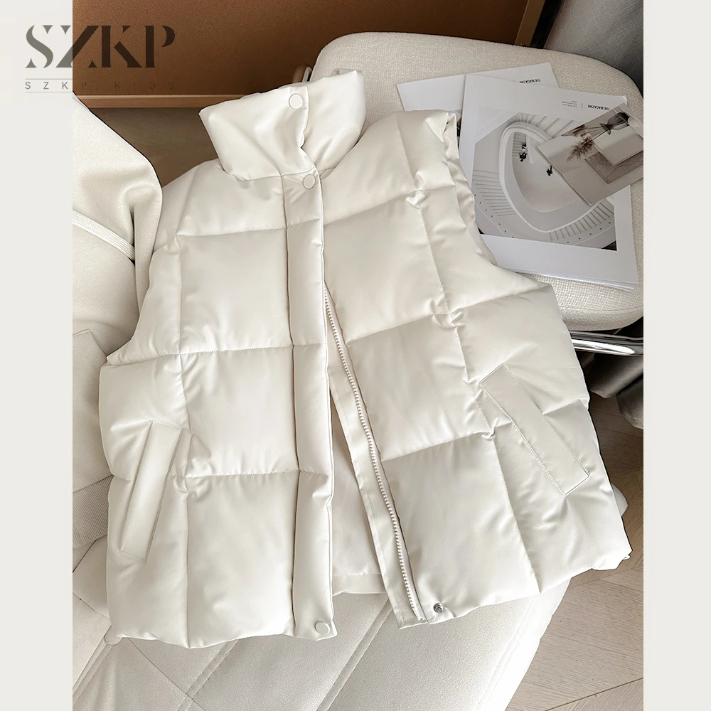 SZKP冬季2025新款女童装中大童儿童时尚百搭厚款马甲BGYD552615