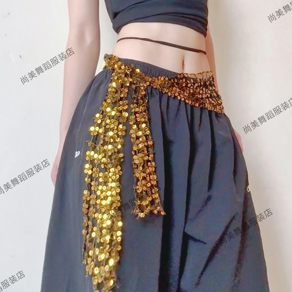 新款自制爵士舞亮片屁帘腰带舞蹈臀巾腰巾jazz配饰街舞腰链