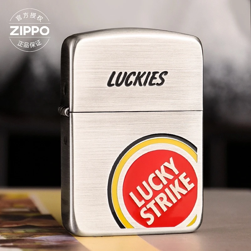 ZIPPO打火机正品/复刻拉丝古银-好彩 个性防风男士DY9913DK【凯亚1