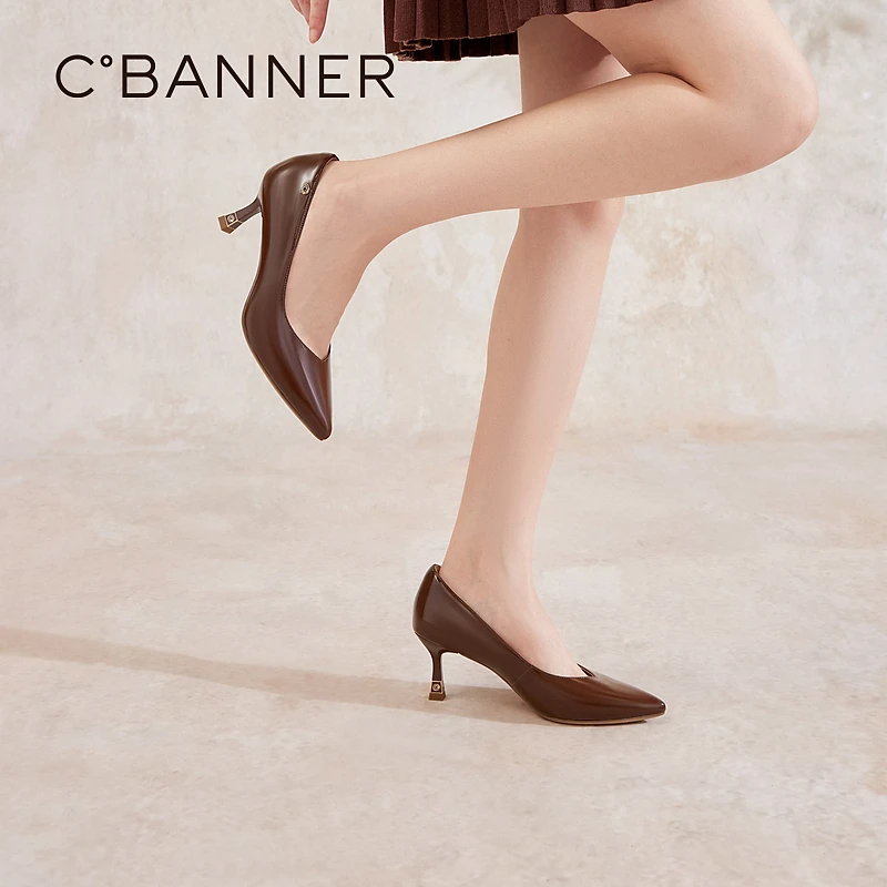 【静音系列】千百度春季气质舒适百搭通勤高跟鞋女浅口鞋A24471653