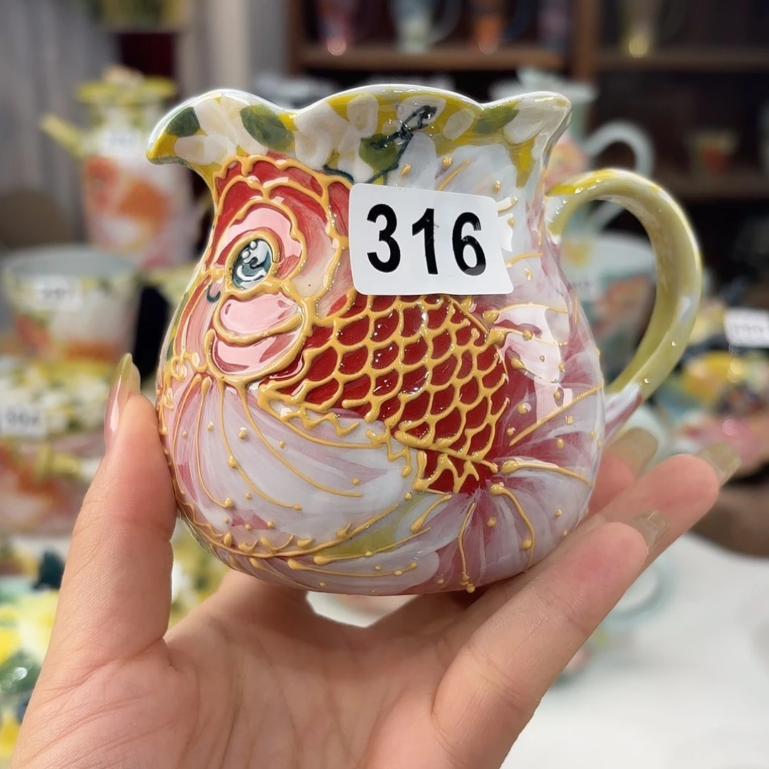 景德镇手绘高温釉下彩陶瓷茶具