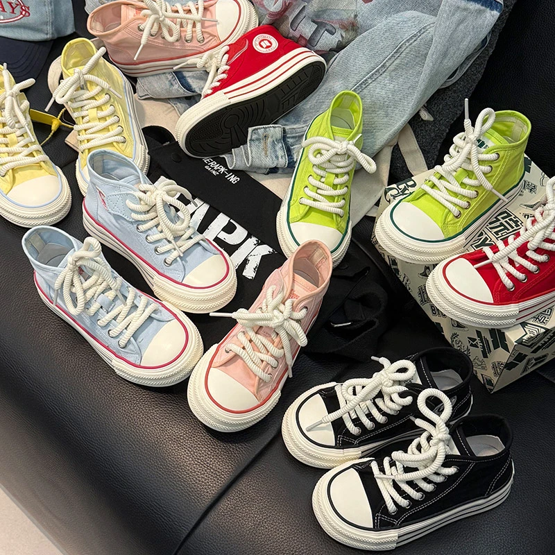 北院同学多巴胺休闲帆布女童鞋2025春季新款经典百搭 BY5106