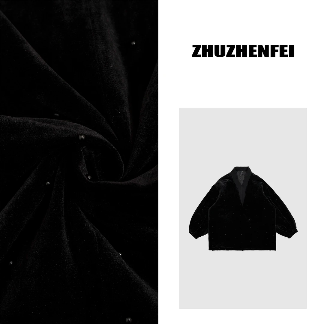 ZHUZHENFEI【休息日】烫钻宽松V领保暖百搭套头短款秋冬棉服Z344148