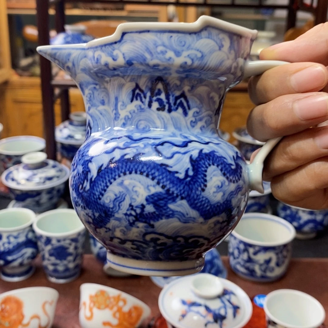 春花秋月双龙僧帽公道杯