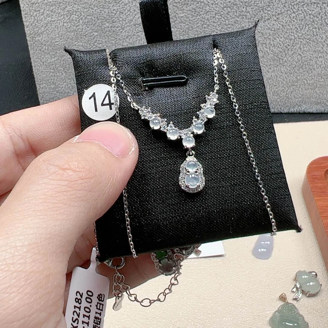 翡翠手链银S925镶嵌瑾*?天然翡翠